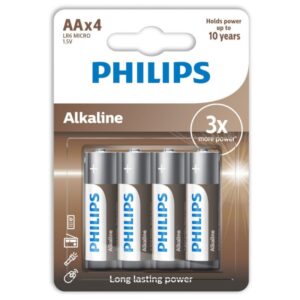 PHILIPS ALKALINE BATTERIEN AA LR6 PACK 4
