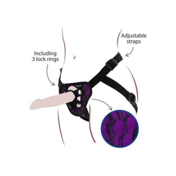 TOYJOY STRAP-ON LACE HARNESS VIOLETT – Bild 2