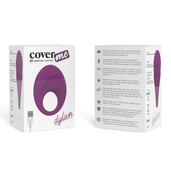 COVERME DYLAN COCK RING RECHAGEABLE WATCHME WIRELESS TECHNOLOGY COMPATIBLE – Bild 7