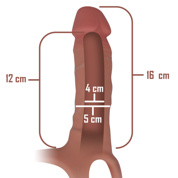 INTENSE - HOHER STRAP-ON-SILIKONVERLÄNGERER 16 X 3,5 CM – Bild 5