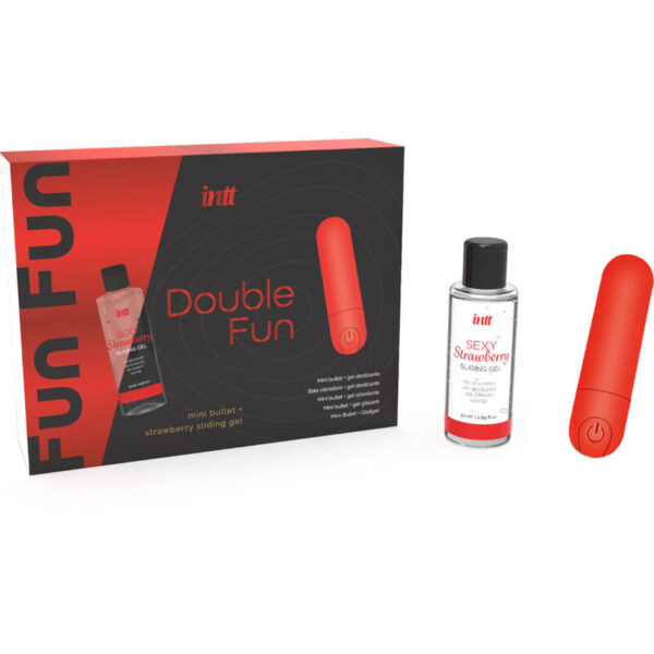 INTT ? DOPPELTER SPASS-KIT MIT VIBRIERENDER KUGEL UND ERDBEER-MASSAGEGEL – Bild 3