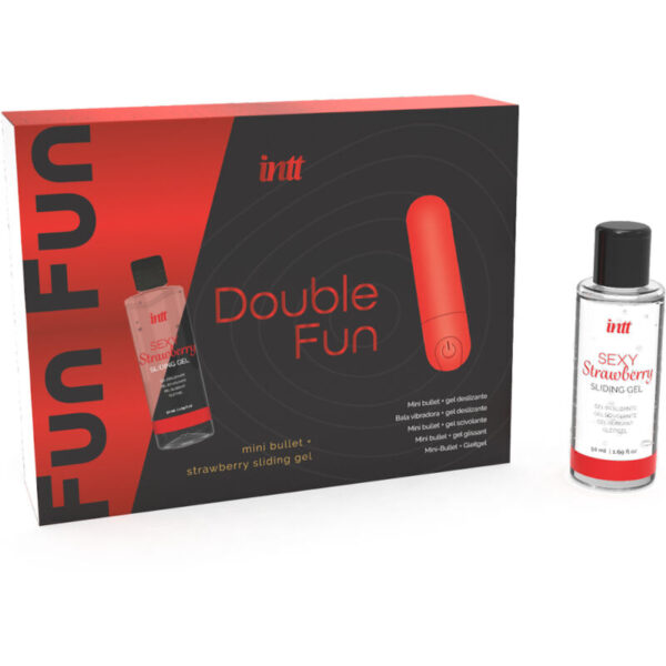 INTT ? DOPPELTER SPASS-KIT MIT VIBRIERENDER KUGEL UND ERDBEER-MASSAGEGEL – Bild 2