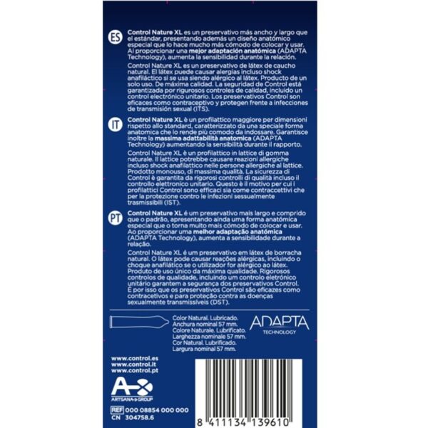 CONTROL ADAPTA NATURE XL CONDOMS 12 UNITS – Bild 2