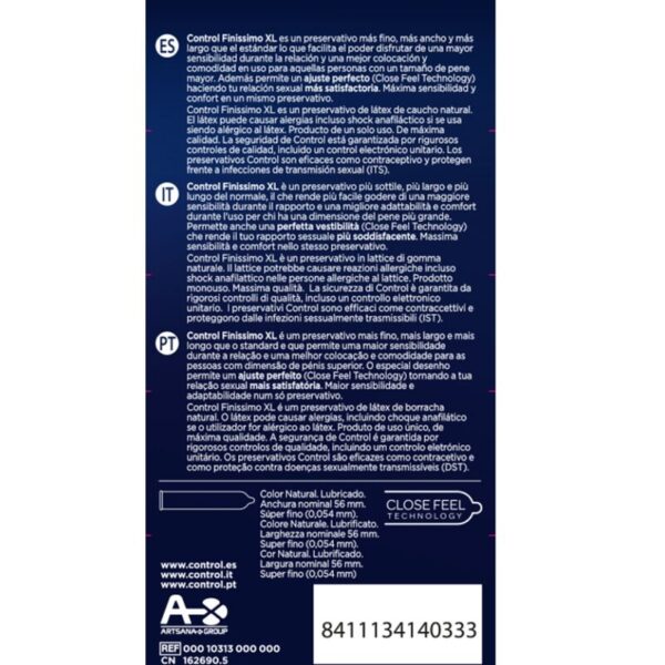 CONTROL FINISSIMO XL CONDOMS 12 UNITS – Bild 2