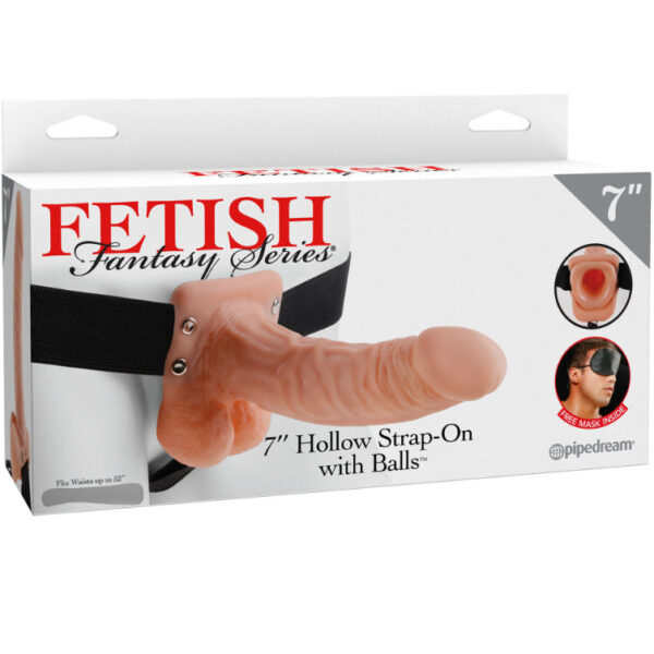 FETISH FANTASY SERIE 7 "HOLLOW STRAP-ON MIT KUGELN 17.8CM FLEISCH – Bild 2