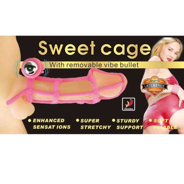 SWEET 10 RITMOS FUNDA Y ANILLO SILICONA PARA EL PENE ROSA. – Bild 3