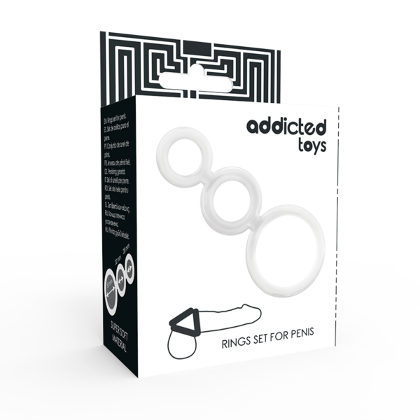 ADDICTED TOYS SET  ANILLOS PENE Y TESTICULOS CLEAR – Bild 4
